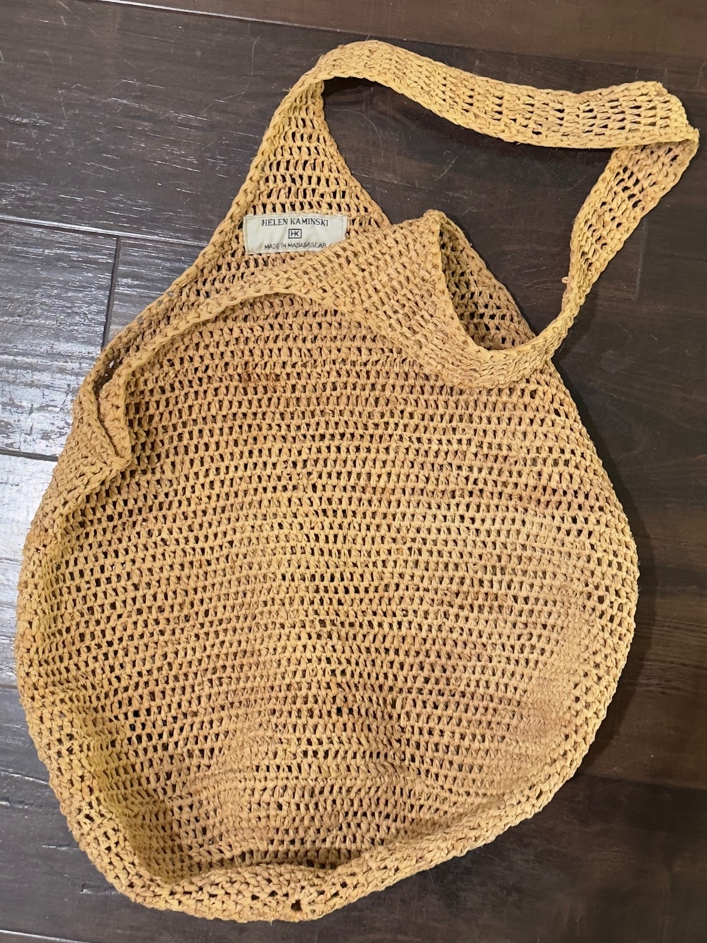 Helen Kaminski Straw Crochet Tote in Natural Tan